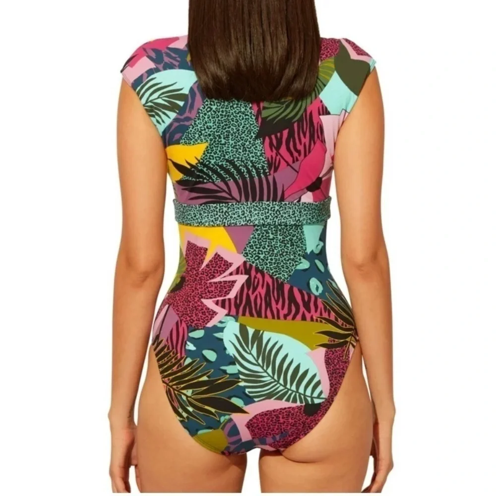 Bleu Rod Beattie jungle book floral cap sleeve one piece swimsuit 8